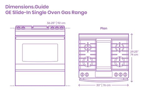 ge gas stove measurements